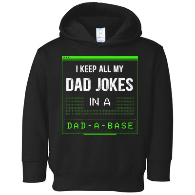 I Keep All My Dad Jokes In A DadABase Funny Father Saying Toddler Hoodie