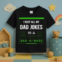 I Keep All My Dad Jokes In A DadABase Funny Father Saying Toddler T-Shirt