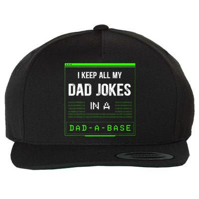 I Keep All My Dad Jokes In A DadABase Funny Father Saying Wool Snapback Cap