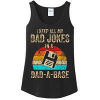 I Keep All My Dad Jokes In A DadABase Vintage Fathers Day Ladies Essential Tank