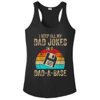 I Keep All My Dad Jokes In A DadABase Vintage Fathers Day Ladies PosiCharge Competitor Racerback Tank