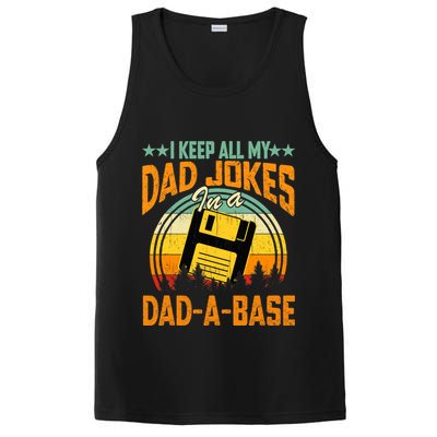 I Keep All My Dad Jokes In A Dad-A-Base Fathers Day Gift PosiCharge Competitor Tank