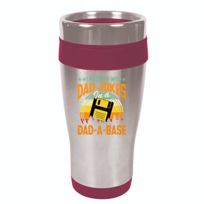 I Keep All My Dad Jokes In A Dad-A-Base Fathers Day Gift 16oz Travel Tumbler