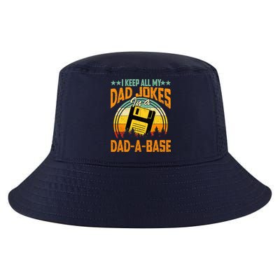 I Keep All My Dad Jokes In A Dad-A-Base Fathers Day Gift Cool Comfort Performance Bucket Hat