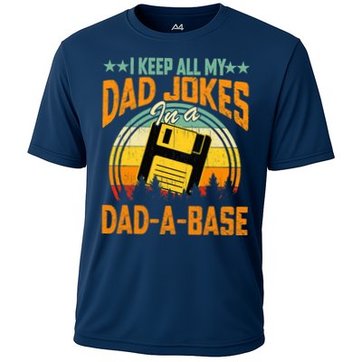 I Keep All My Dad Jokes In A Dad-A-Base Fathers Day Gift Performance Shirt