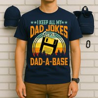 I Keep All My Dad Jokes In A Dad-A-Base Fathers Day Gift T-Shirt