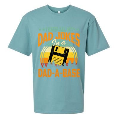 I Keep All My Dad Jokes In A Dad-A-Base Fathers Day Gift Sueded Cloud Jersey T-Shirt