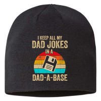 I Keep All My Dad Jokes In A DadABase Vintage Fathers Day Sustainable Beanie