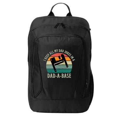 I Keep All My Dad Jokes In A DadABase Vintage Fathers Day City Backpack