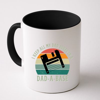 I Keep All My Dad Jokes In A DadABase Vintage Fathers Day Mug