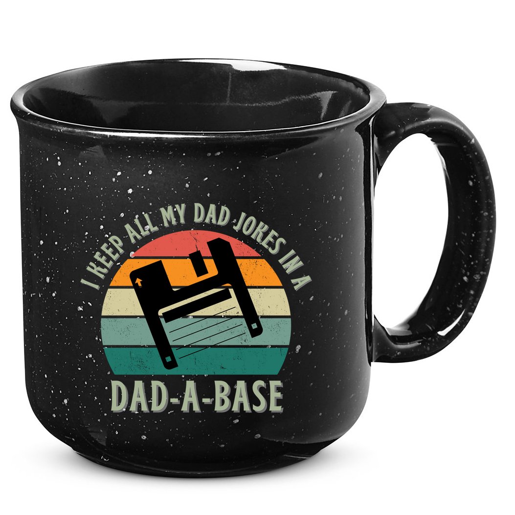 I Keep All My Dad Jokes In A DadABase Vintage Fathers Day 15oz Campfire Ceramic Mug