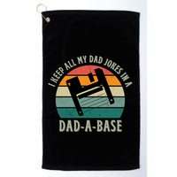 I Keep All My Dad Jokes In A DadABase Vintage Fathers Day Golf Towel