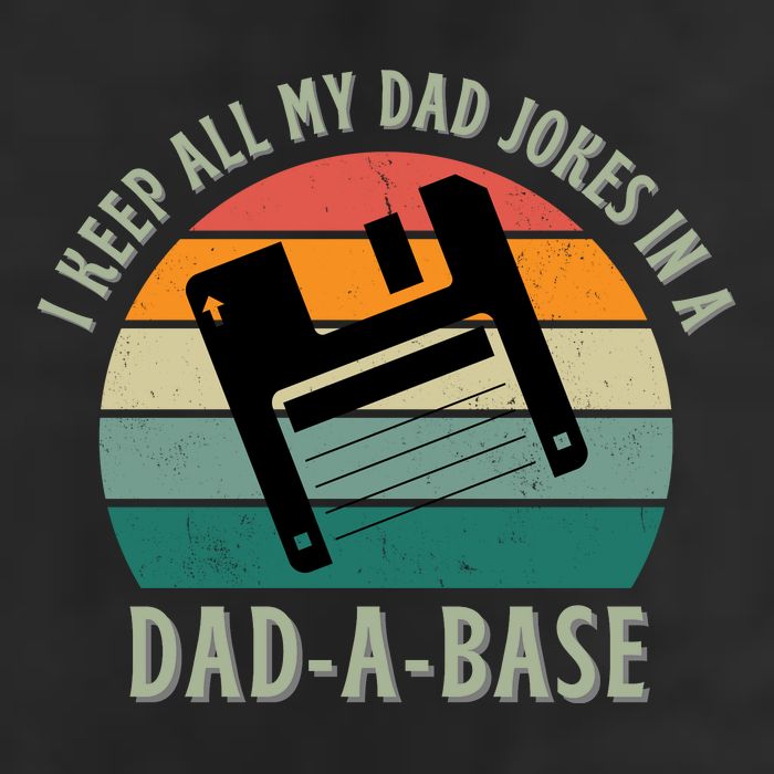 I Keep All My Dad Jokes In A DadABase Vintage Fathers Day Golf Towel