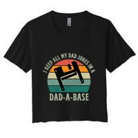 I Keep All My Dad Jokes In A DadABase Vintage Fathers Day Crop Top