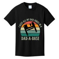 I Keep All My Dad Jokes In A DadABase Vintage Fathers Day Kids T-Shirt