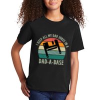 I Keep All My Dad Jokes In A DadABase Vintage Fathers Day Kids T-Shirt