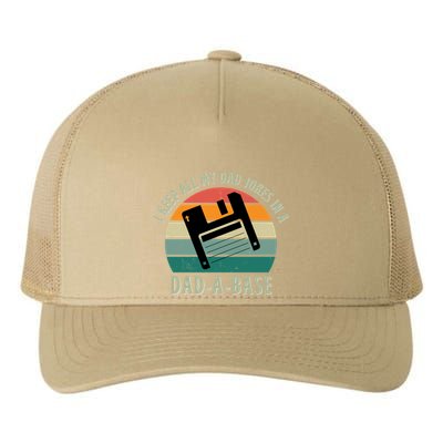 I Keep All My Dad Jokes In A DadABase Vintage Fathers Day Yupoong Adult 5-Panel Trucker Hat