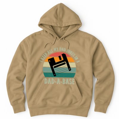 I Keep All My Dad Jokes In A DadABase Vintage Fathers Day Hoodie