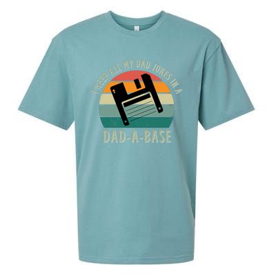 I Keep All My Dad Jokes In A DadABase Vintage Fathers Day Sueded Cloud Jersey T-Shirt