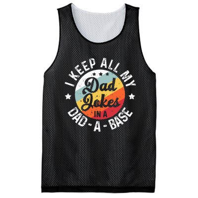 I Keep All My Dad Jokes In A Dadabase FatherS Day Mesh Reversible Basketball Jersey Tank