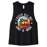 I Keep All My Dad Jokes In A Dadabase FatherS Day Women's Racerback Cropped Tank