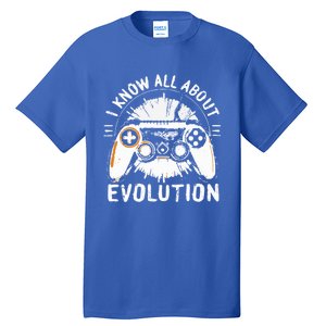 I Know All About Evolution Funny Video Game Controller Gift Tall T-Shirt