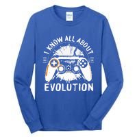 I Know All About Evolution Funny Video Game Controller Gift Tall Long Sleeve T-Shirt