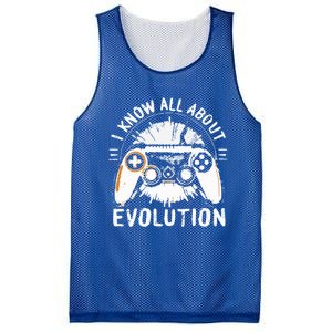 I Know All About Evolution Funny Video Game Controller Gift Mesh Reversible Basketball Jersey Tank