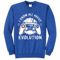 I Know All About Evolution Funny Video Game Controller Gift Tall Sweatshirt