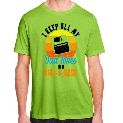 I Keep All My Dad Jokes In A Dad A Base Vintage Sunset Adult ChromaSoft Performance T-Shirt