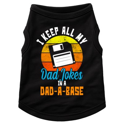 I Keep All My Dad Jokes In A Dad A Base Vintage Sunset Doggie Tank