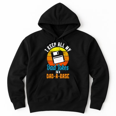 I Keep All My Dad Jokes In A Dad A Base Vintage Sunset Hoodie