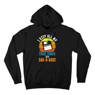 I Keep All My Dad Jokes In A Dad A Base Vintage Sunset Hoodie