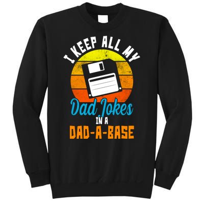 I Keep All My Dad Jokes In A Dad A Base Vintage Sunset Sweatshirt