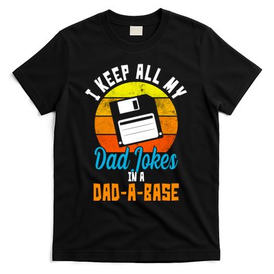 I Keep All My Dad Jokes In A Dad A Base Vintage Sunset T-Shirt