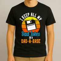 I Keep All My Dad Jokes In A Dad A Base Vintage Sunset T-Shirt
