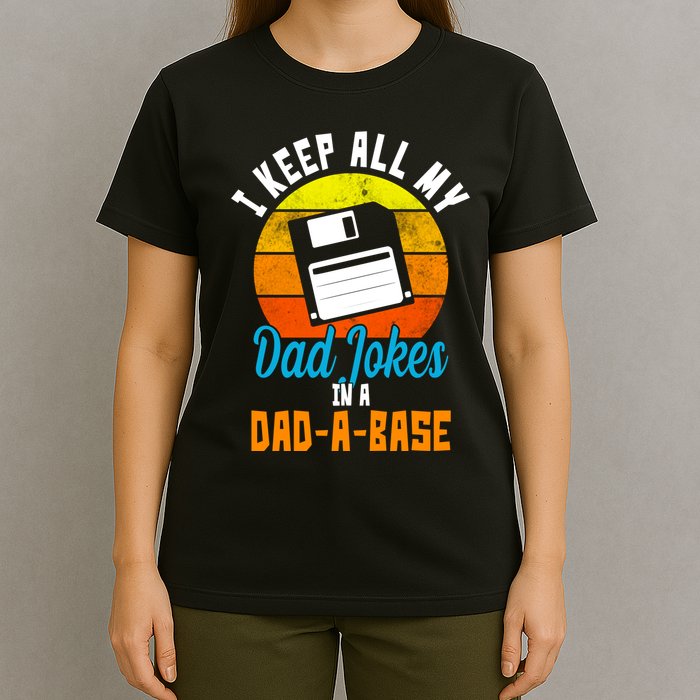 I Keep All My Dad Jokes In A Dad A Base Vintage Sunset T-Shirt
