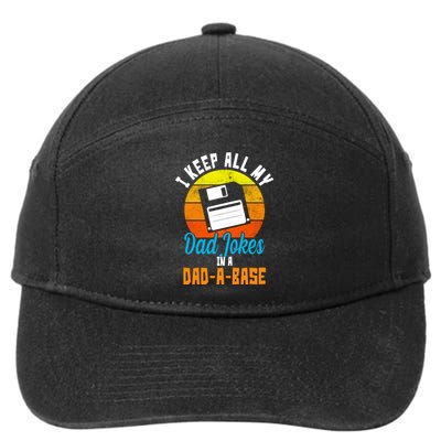 I Keep All My Dad Jokes In A Dad A Base Vintage Sunset 7-Panel Snapback Hat
