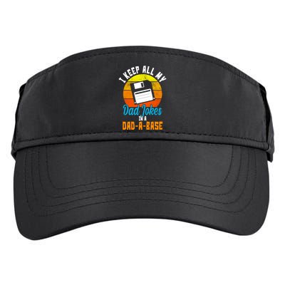 I Keep All My Dad Jokes In A Dad A Base Vintage Sunset Adult Drive Performance Visor