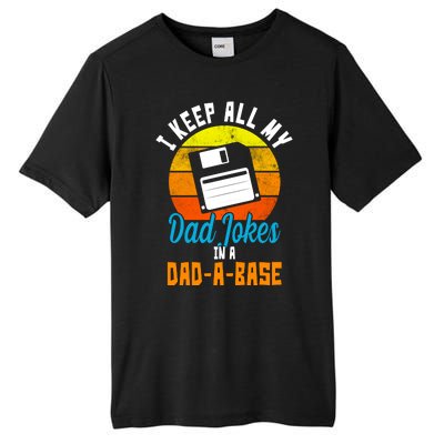 I Keep All My Dad Jokes In A Dad A Base Vintage Sunset Tall Fusion ChromaSoft Performance T-Shirt