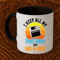 I Keep All My Dad Jokes In A Dad A Base Vintage Sunset Mug