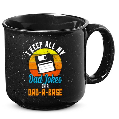I Keep All My Dad Jokes In A Dad A Base Vintage Sunset 15oz Campfire Ceramic Mug