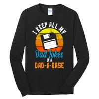 I Keep All My Dad Jokes In A Dad A Base Vintage Sunset Tall Long Sleeve T-Shirt