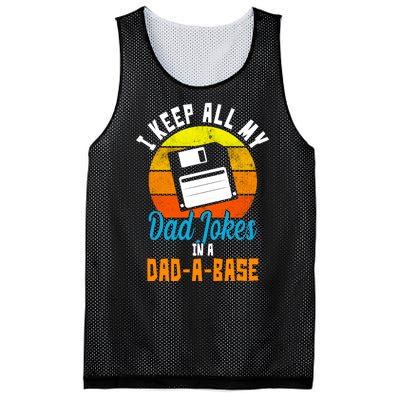 I Keep All My Dad Jokes In A Dad A Base Vintage Sunset Mesh Reversible Basketball Jersey Tank