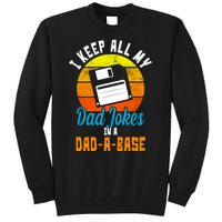 I Keep All My Dad Jokes In A Dad A Base Vintage Sunset Tall Sweatshirt