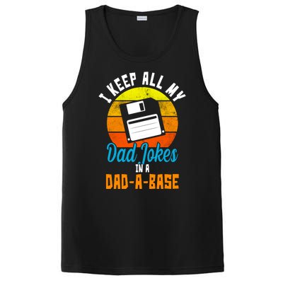 I Keep All My Dad Jokes In A Dad A Base Vintage Sunset PosiCharge Competitor Tank