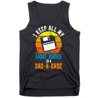 I Keep All My Dad Jokes In A Dad A Base Vintage Sunset Tank Top