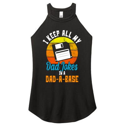 I Keep All My Dad Jokes In A Dad A Base Vintage Sunset Women's Perfect Tri Rocker Tank