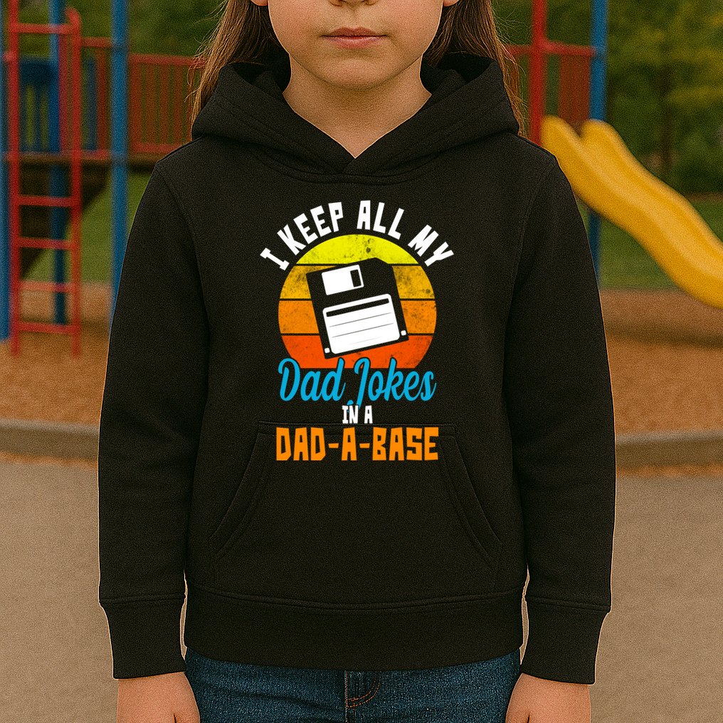 I Keep All My Dad Jokes In A Dad A Base Vintage Sunset Kids Hoodie
