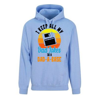 I Keep All My Dad Jokes In A Dad A Base Vintage Sunset Unisex Surf Hoodie